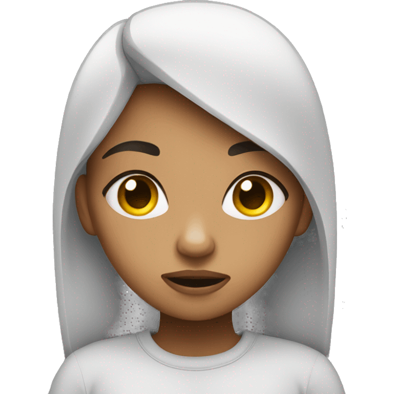 a lightskin girl looking scared emoji