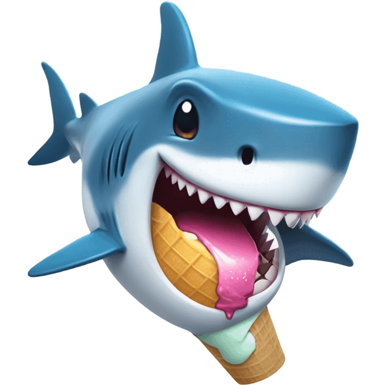 Shark with ice cream emoji