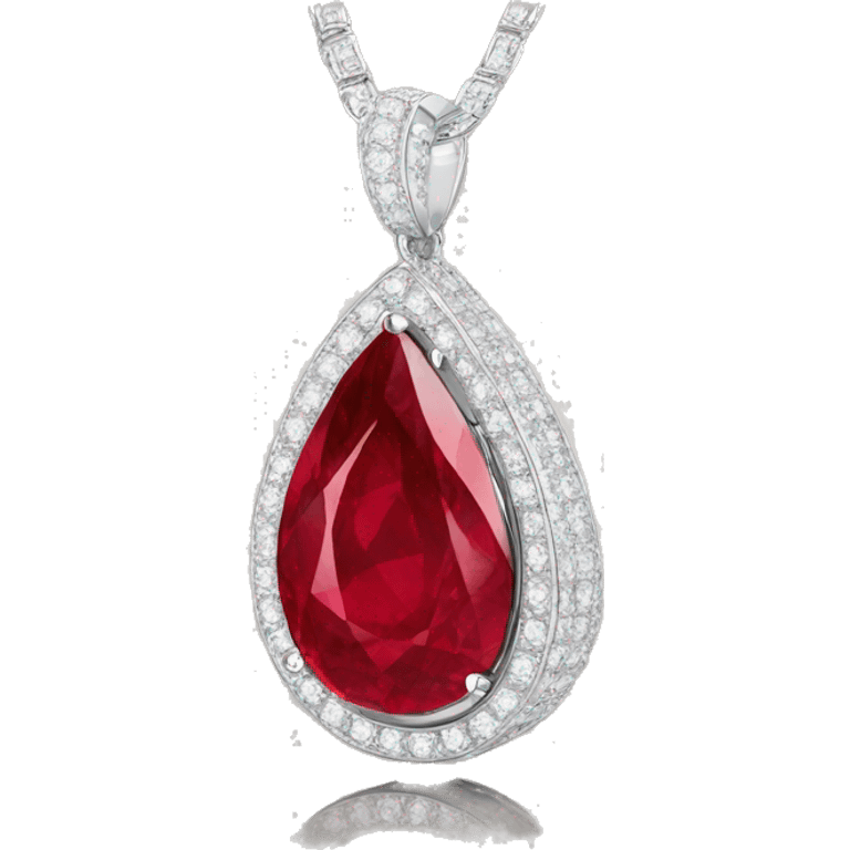 ruby big big big  teardrop pendant falling side emoji