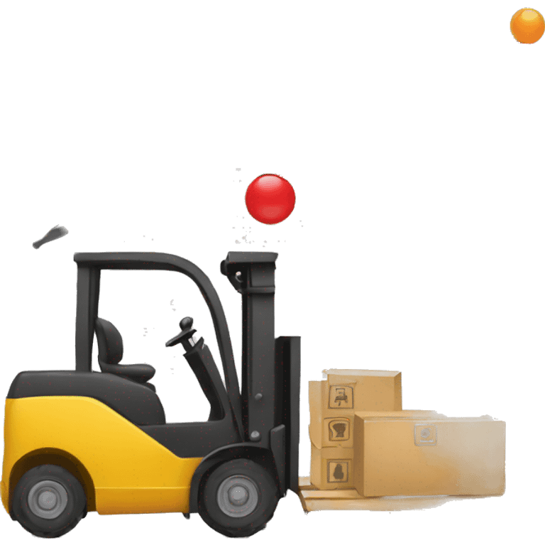 forklift lifiting an graph emoji