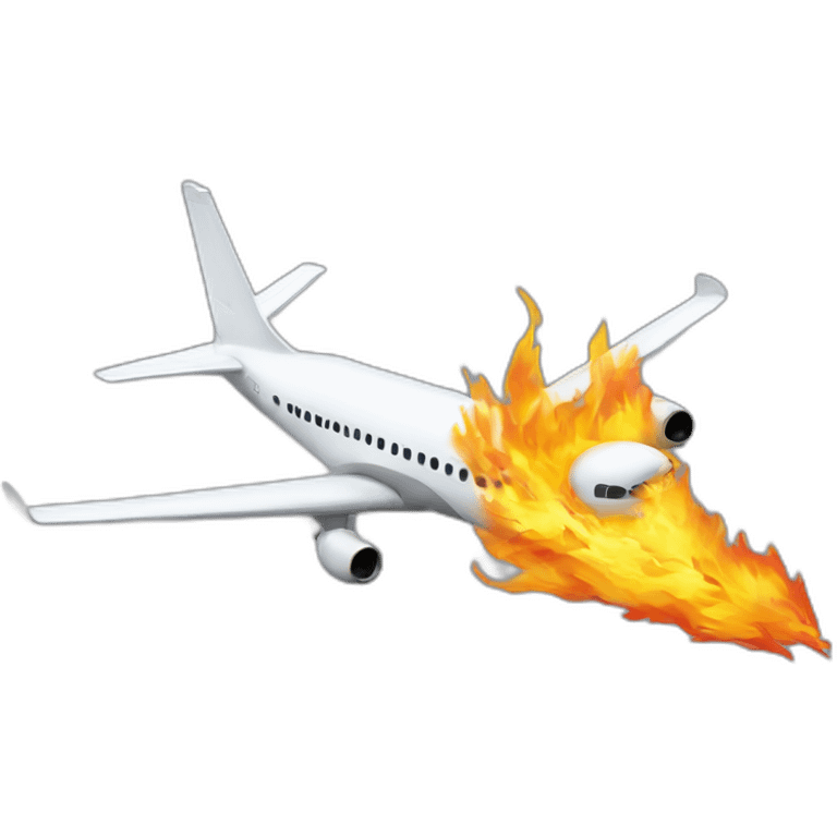 Avion 2ème gerre mondial en feu emoji