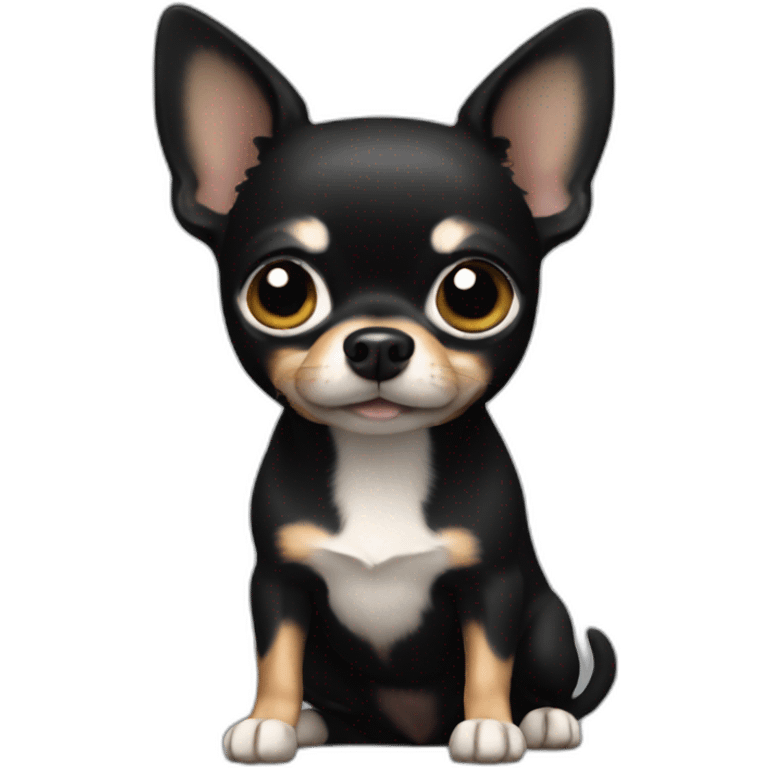 3d black chihuahua emoji