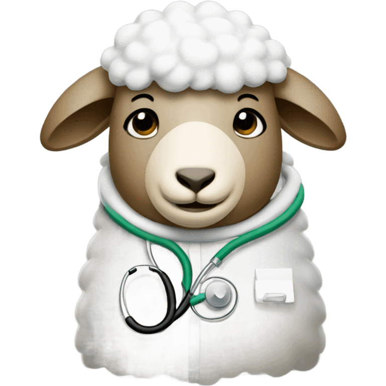 Sheep wearing a stethoscope  emoji