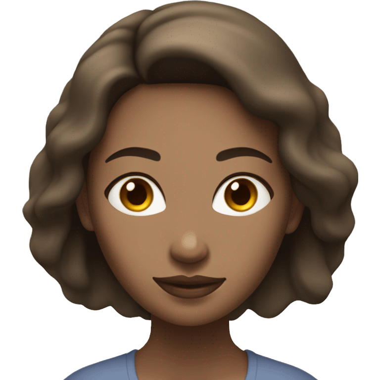 fit women with white skin and brown hair in a meditation energy emoji