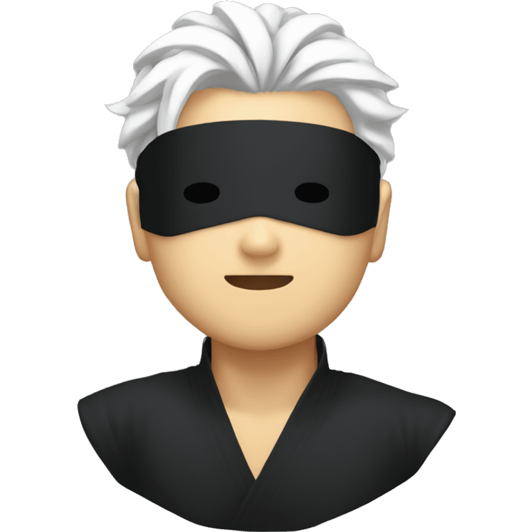 gojo satoru with white hair and black blindfold emoji