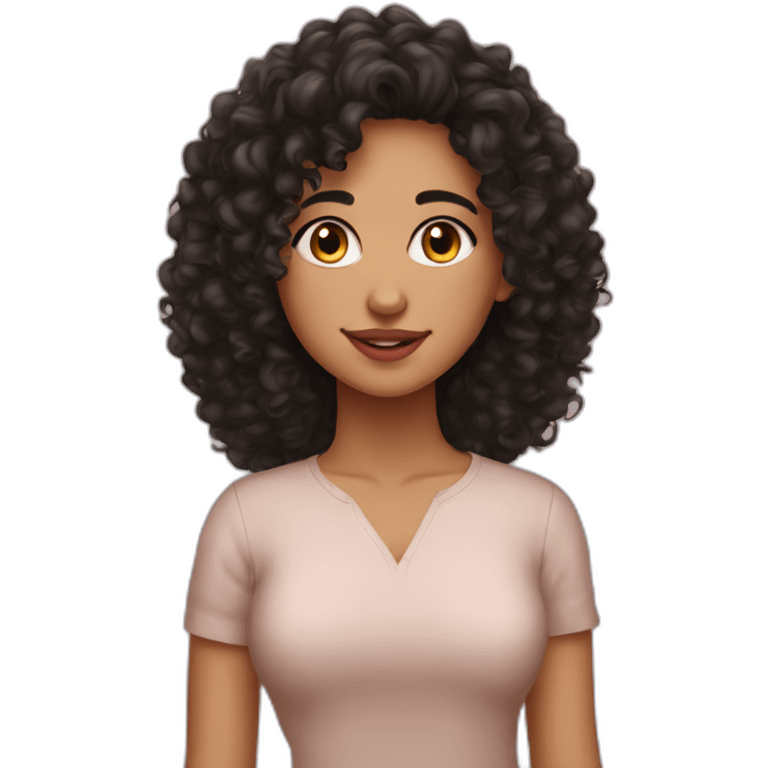 19 year old maghrebian dark curly haired girl emoji