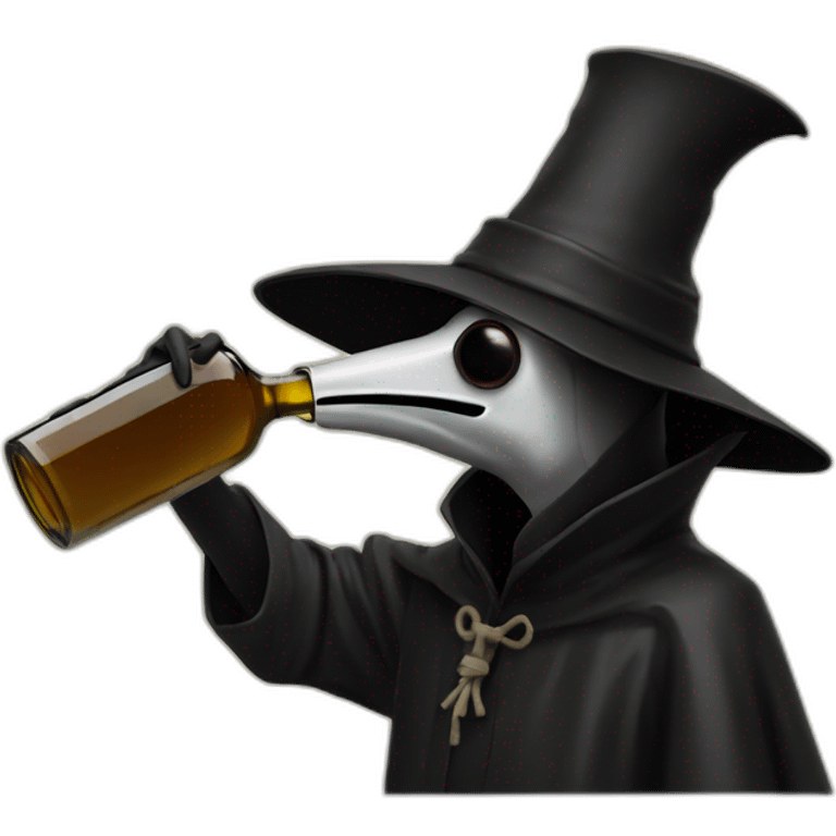 Plague doctor drinking emoji