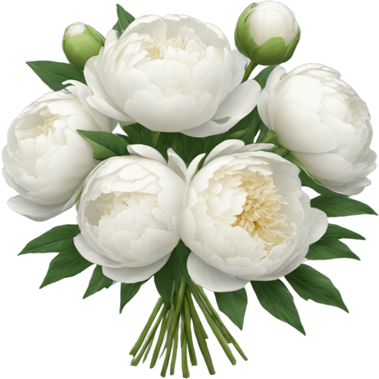 White peonies bouquet  emoji