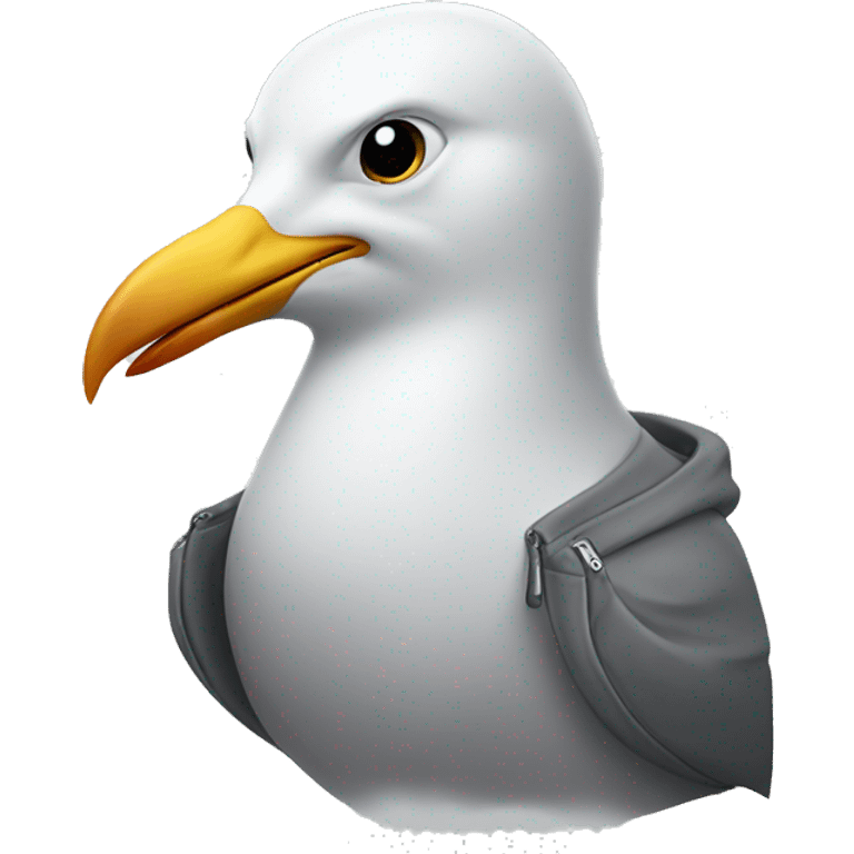 seagull with a hoodie emoji