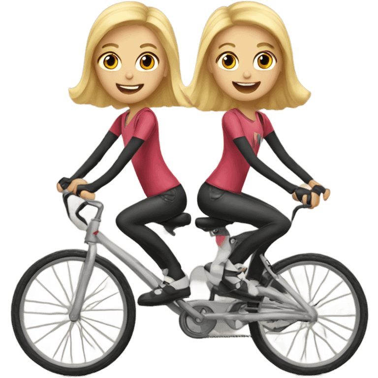 Blonde twins riding bikes emoji