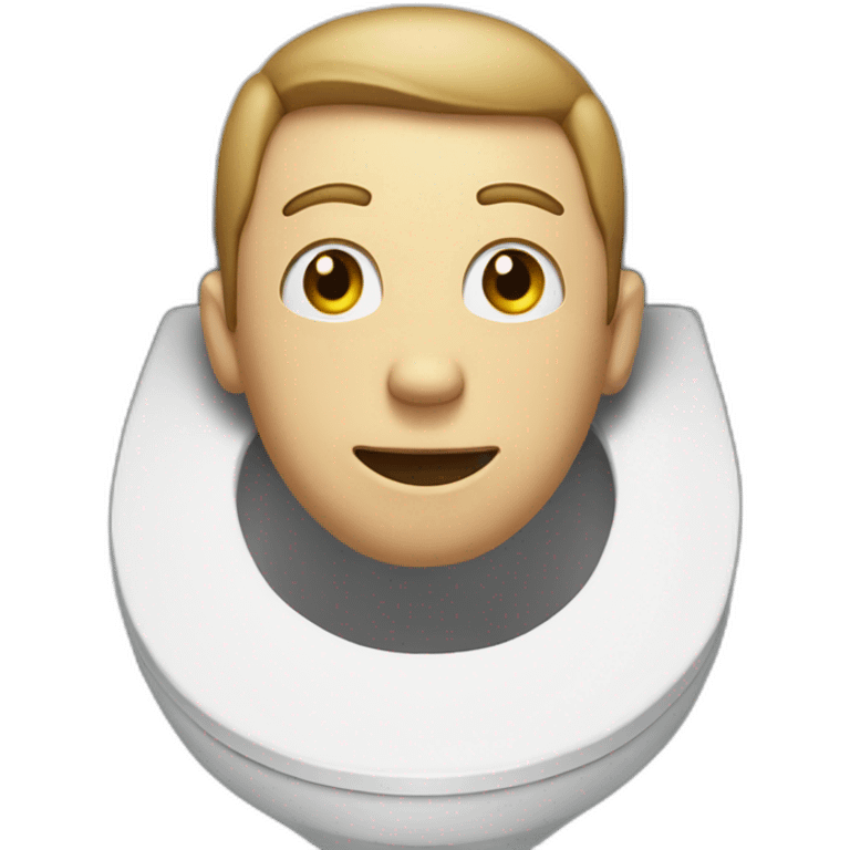 male head and neck sticking out of a toliet emoji