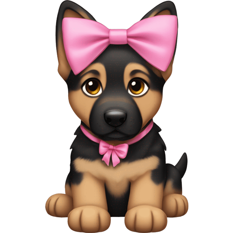 German Shepard puppy pink bow emoji