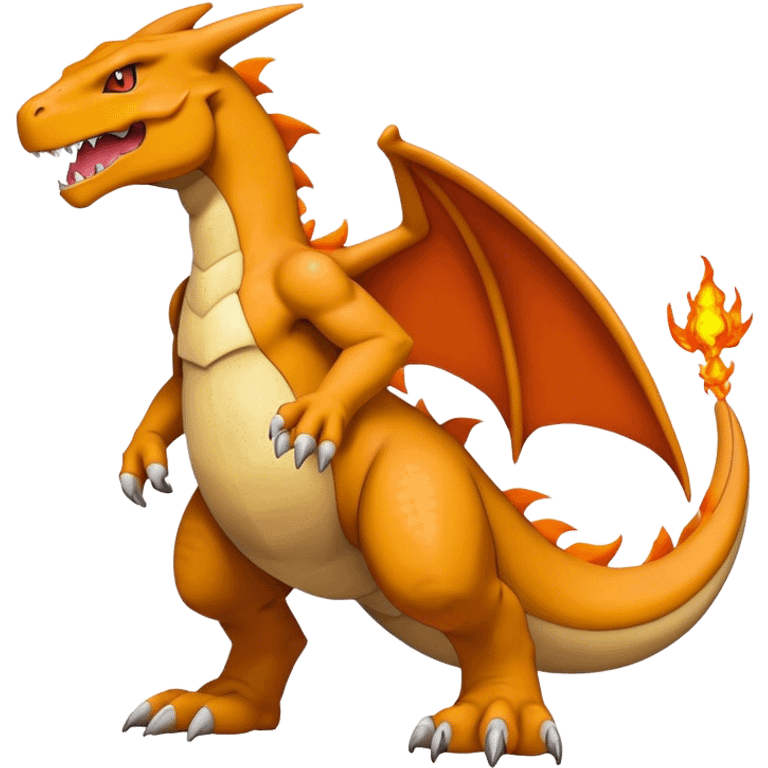 Cool edgy Agumon-Charizard-Digimon, full body  emoji