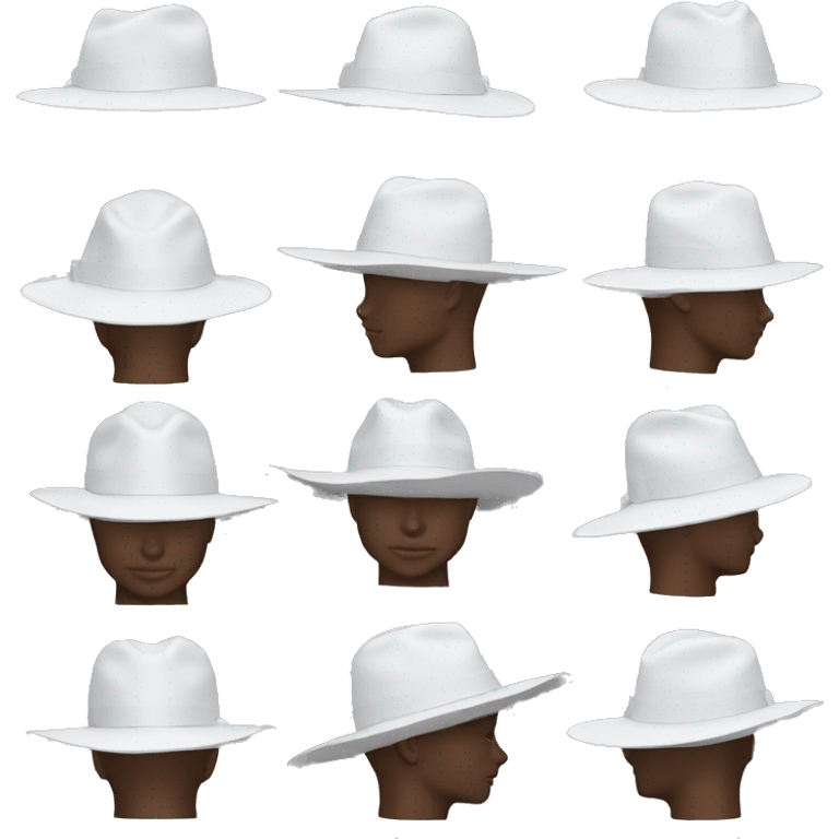 white hat only different angles, hat only emoji