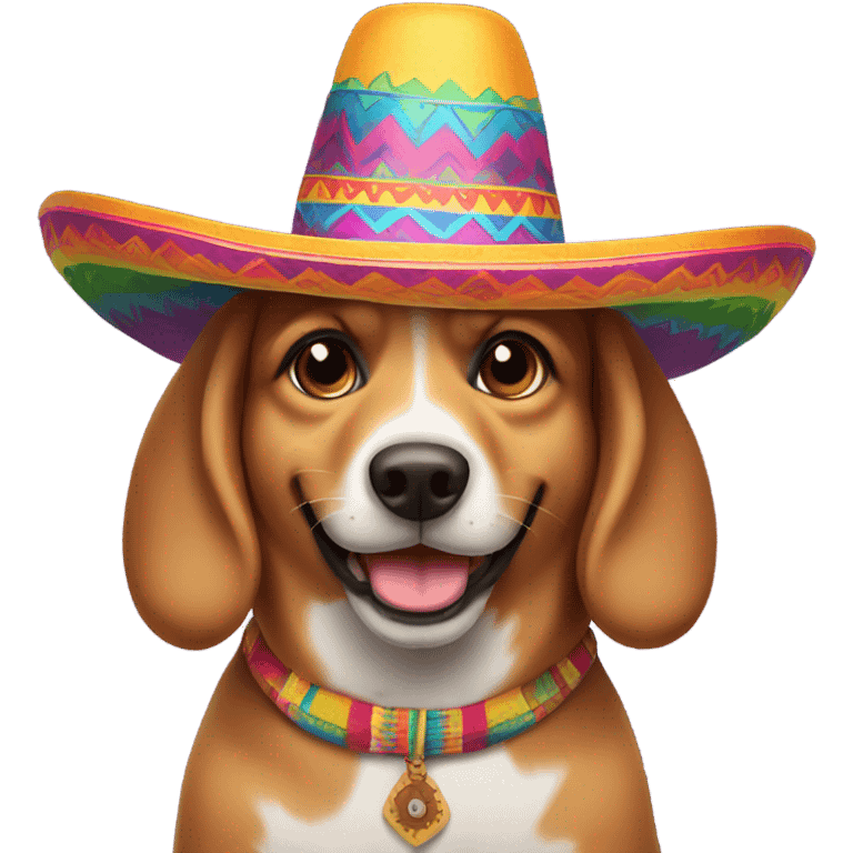 Dog wearing sombrero emoji