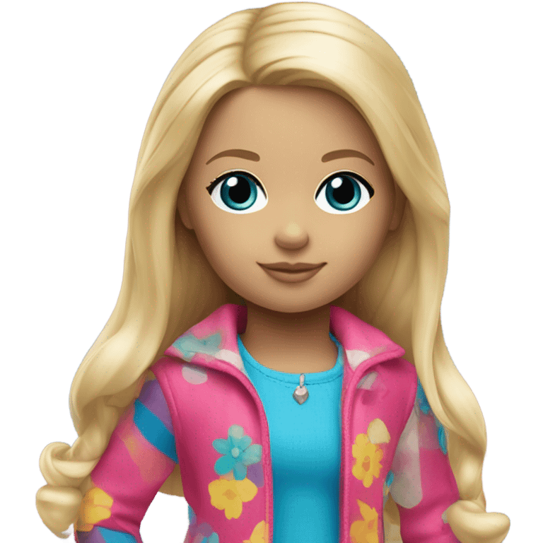 Blonde American girl doll  emoji