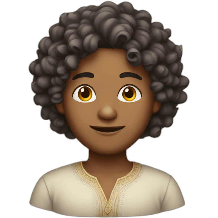 Indian with curly hair emoji