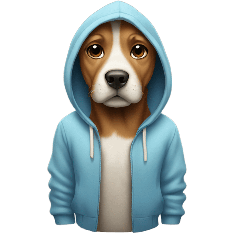 Dog wearing a hoodie emoji