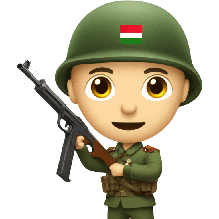 Hungarian soldier with gun emoji