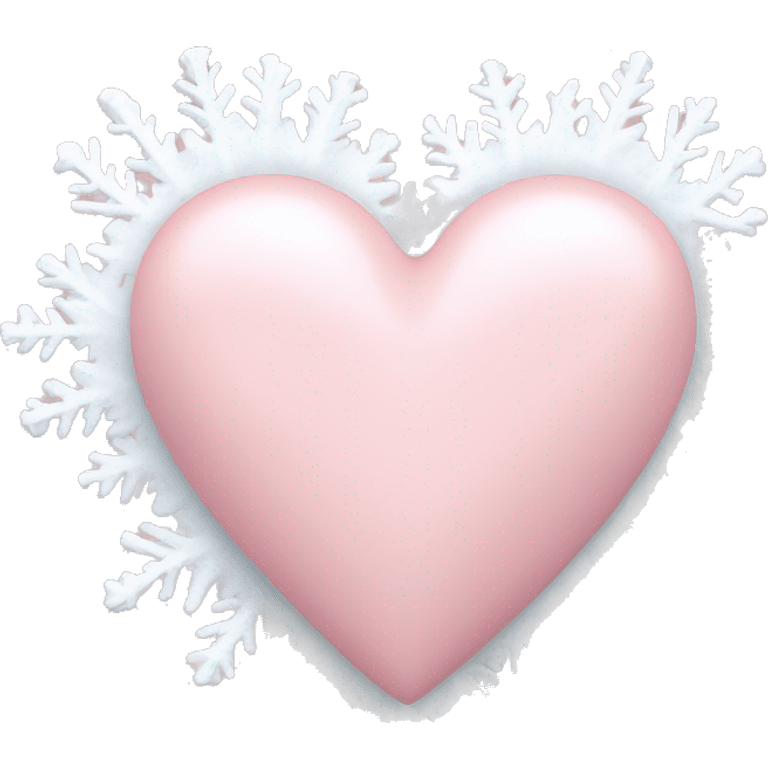 Light pink heart with snowflakes around it ￼ emoji