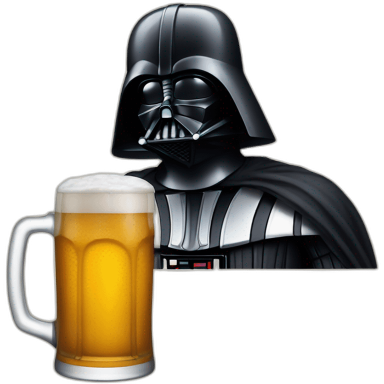 Darth vader drinking a big beer  emoji