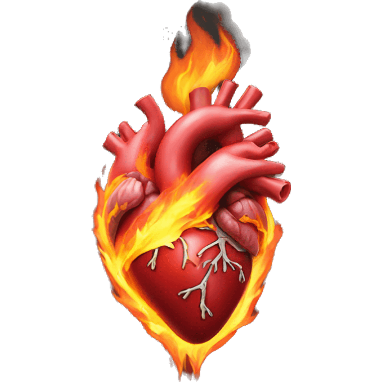 Anatomical heart on fire emoji