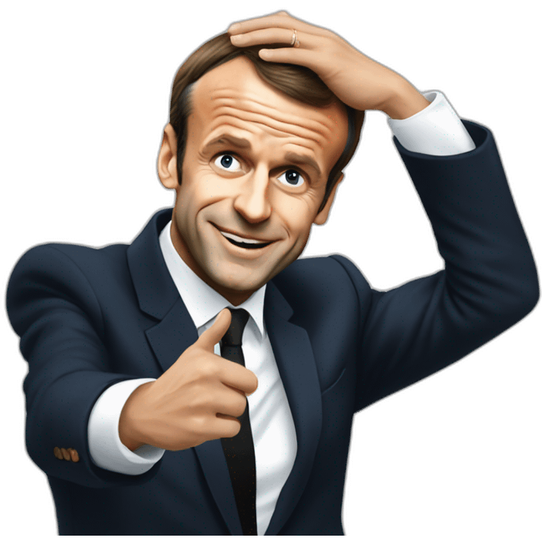 Emmanuel Macron make a dab emoji