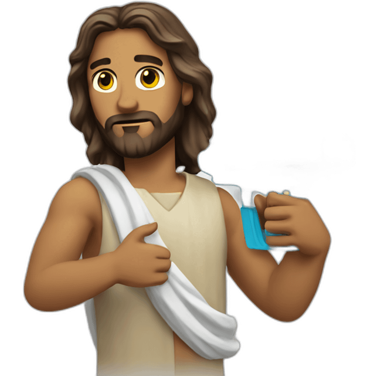 jesus with water toygun  emoji