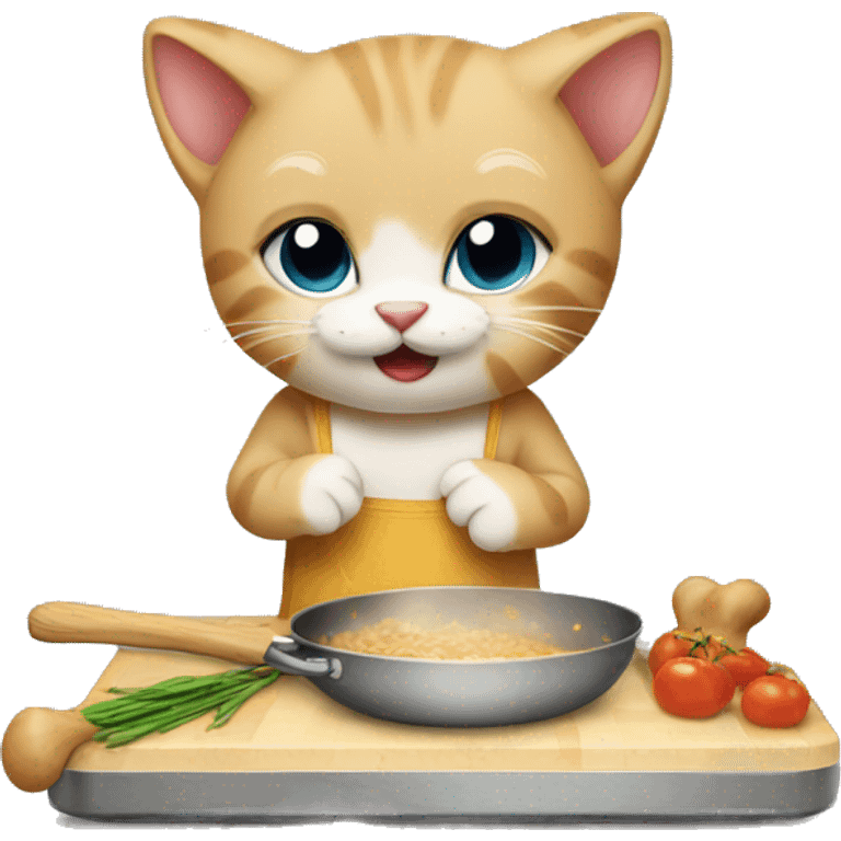 kitten cooking emoji