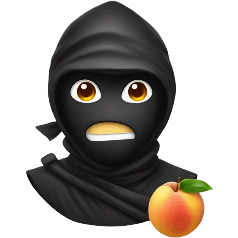 Ninja emoji licking the peach emoji emoji