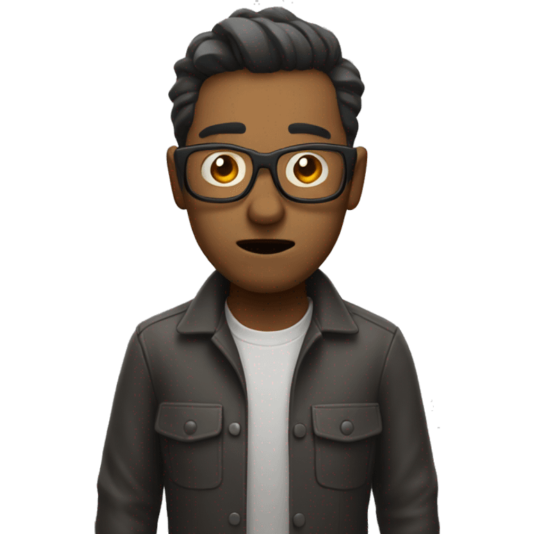 Scared Developer with clear glasses emoji