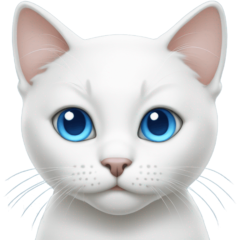 White cat with blue eyes  emoji