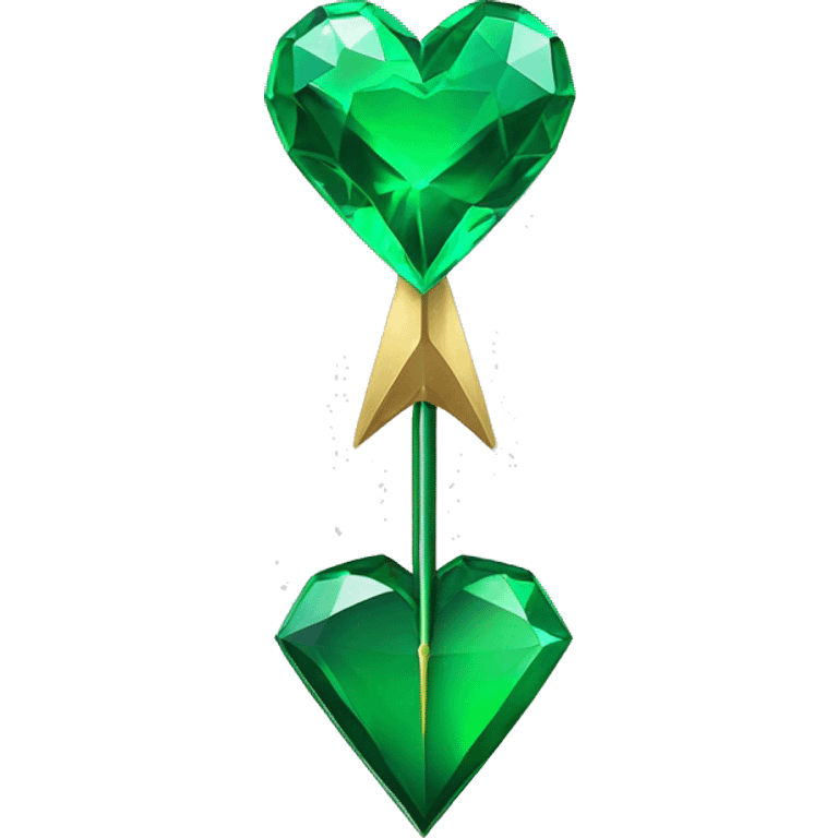 emerald green heart that is pierced by an arrow cupid style emoji