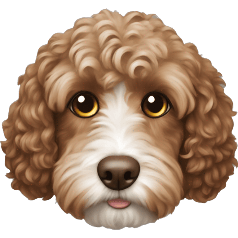 Cavaoodle dog with brown hair  emoji