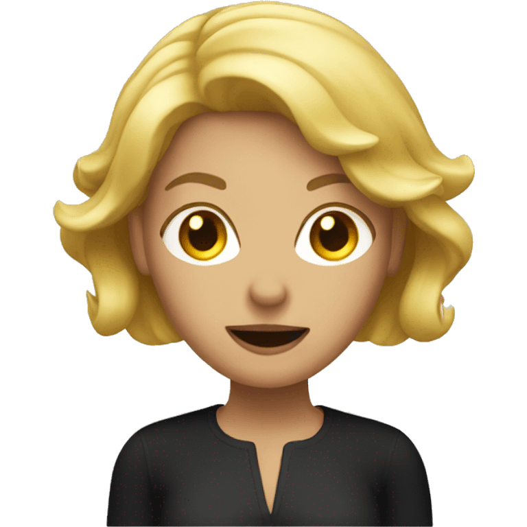 Woman with blond hair and devil face  emoji