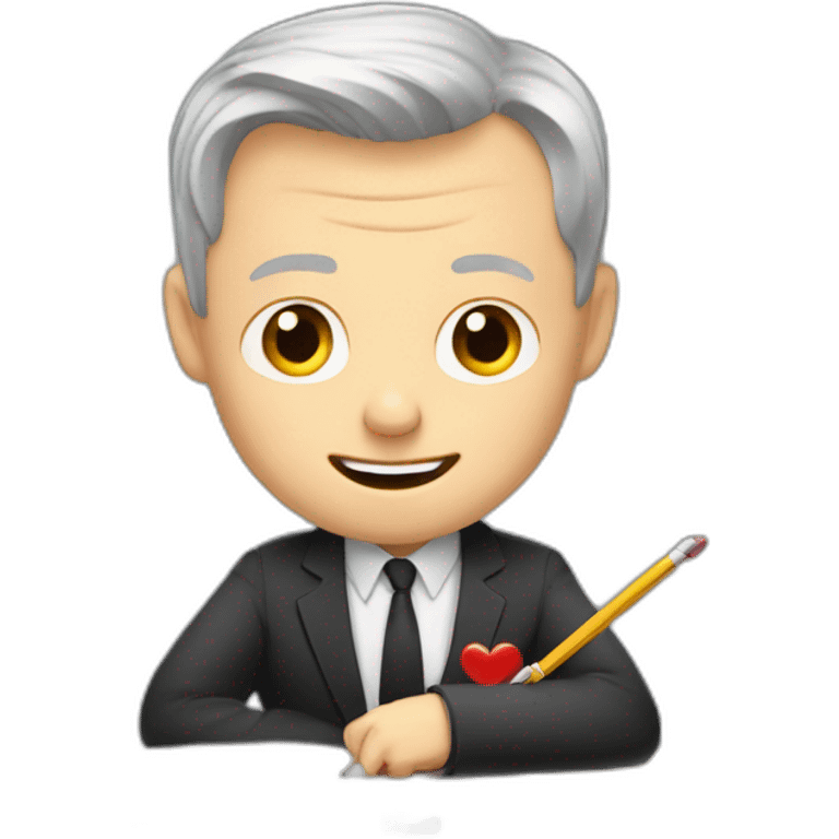 Bruno le maire writing a love novel emoji