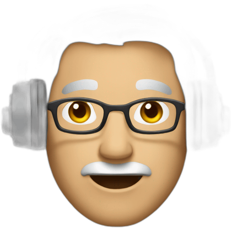 a man with gray hair doing radio emoji