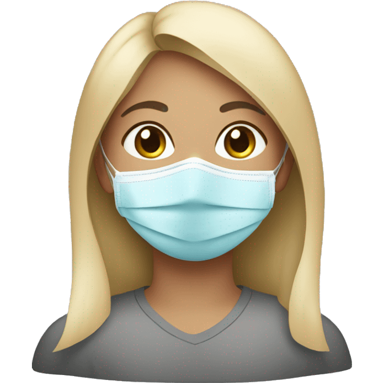 A young women wearing a face mask emoji