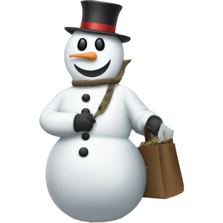 snowman robbing a bank emoji