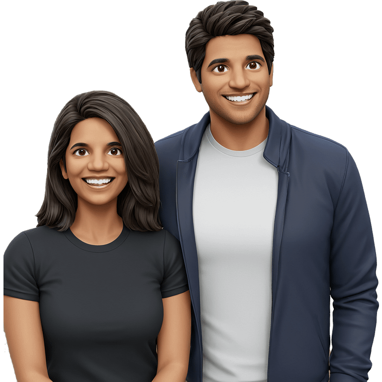 couple smiling outdoors together emoji