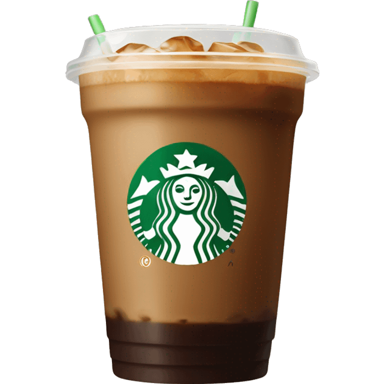 Starbuck ice coffee with ice cubes emoji