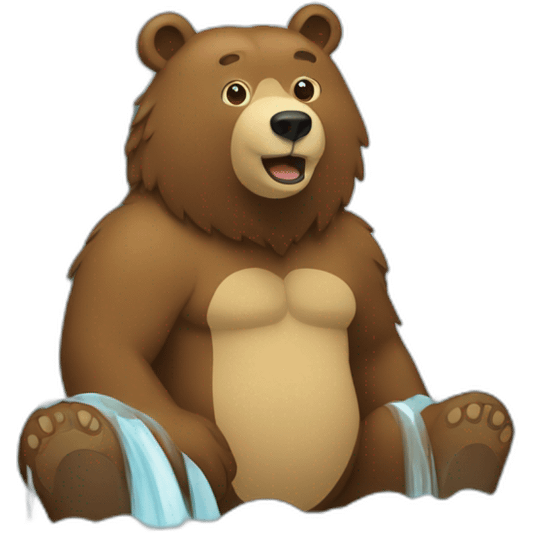 A bear in a waterfall emoji