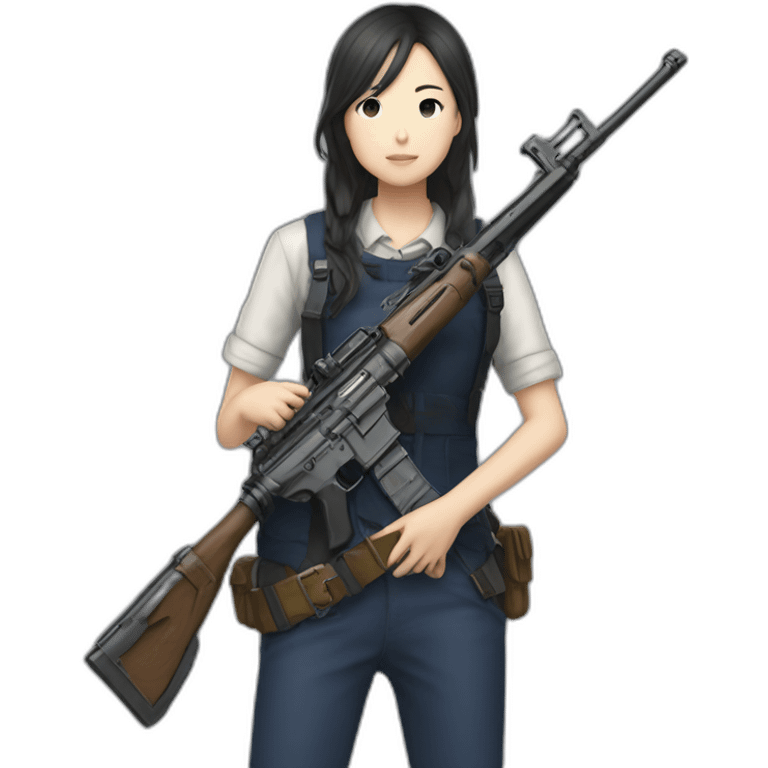 Marin Kitagawa con un rifle emoji