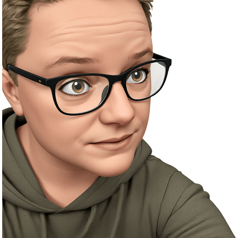 portrait of a boy with glasses emoji