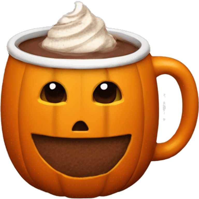 Hot chocolate in a pumpkin mug  emoji