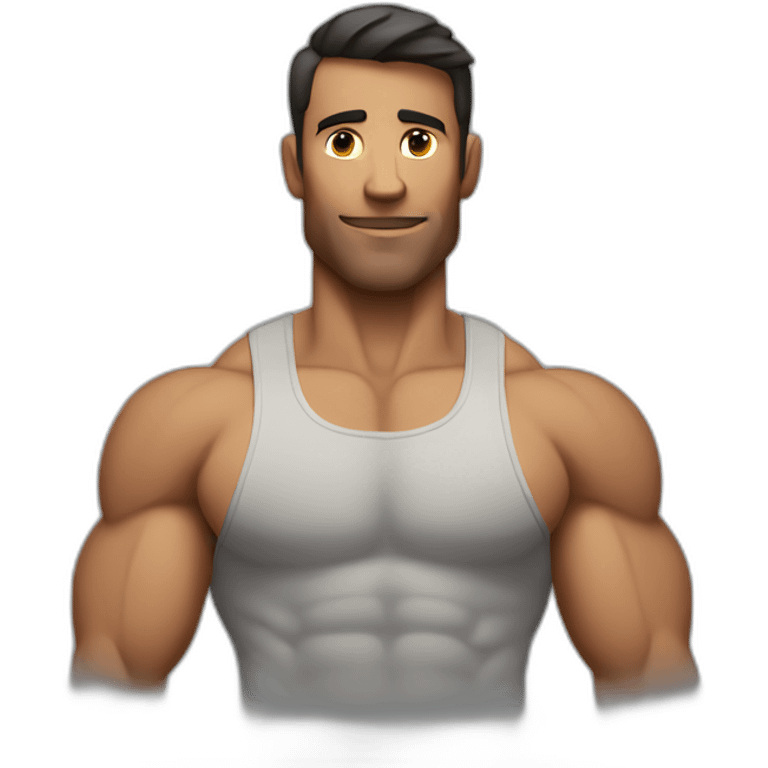 muscular man with one skinny arm and one muscular arm emoji