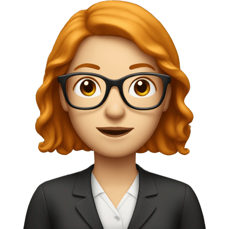 Woman teacher ginger head with glasses emoji