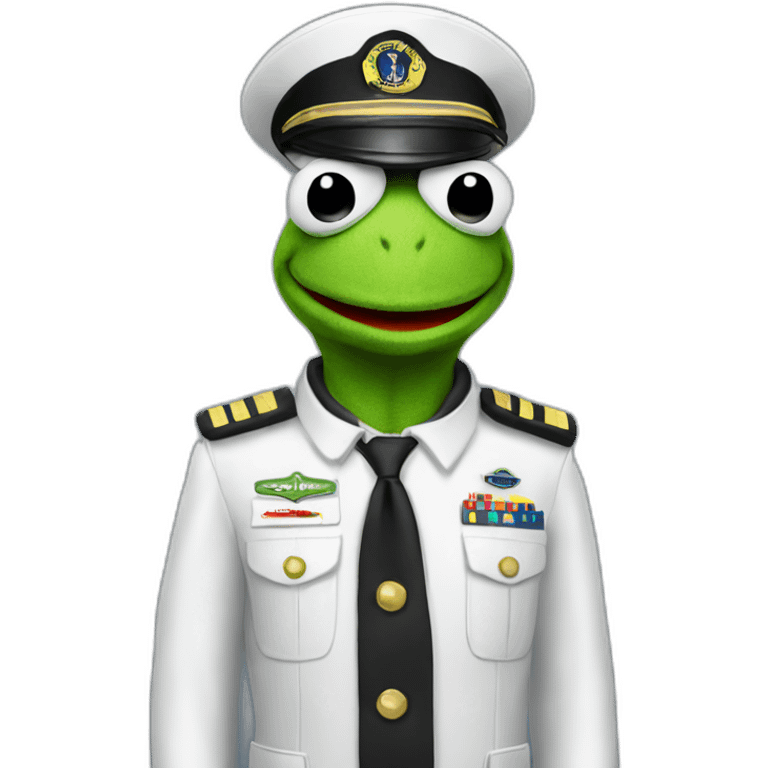 kermit as airline pilot emoji