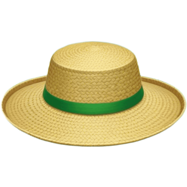 Cinematic Realistic image of a traditional rice farmer's hat, crafted from woven natural fibers with delicate texture details, set against a lush backdrop of vibrant green rice paddies under gentle, early morning light that evokes rural tradition. emoji