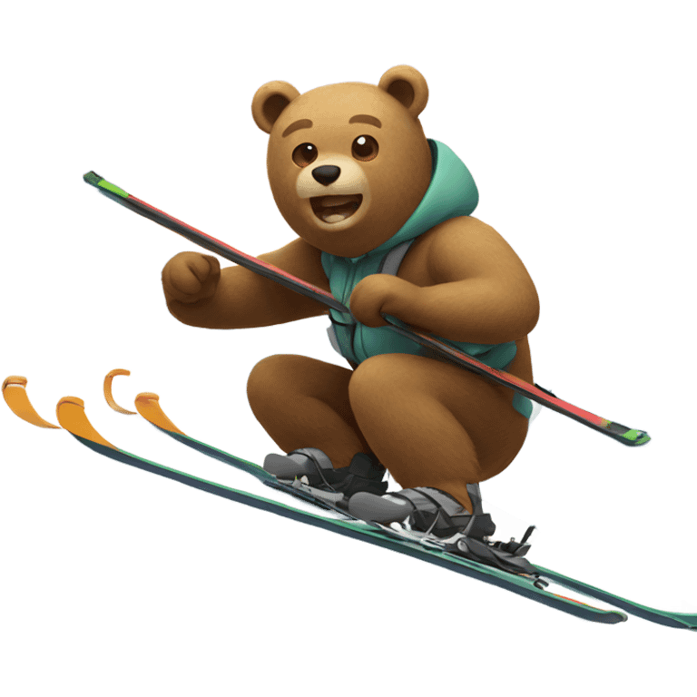 bear skiing emoji